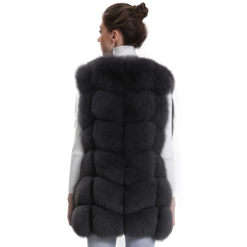 Женский жилет из натурального лисьего меха теплая безрукавка меха|real fur vest|real fox