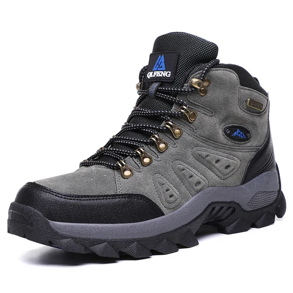 Grey Winter Men's Ankle Boots Classic Outdoor Athletic Sneakers Athletic Shoes Women Boots Female Warm Large Size Cotton Shoes 36-48 - Цвет: Grey
