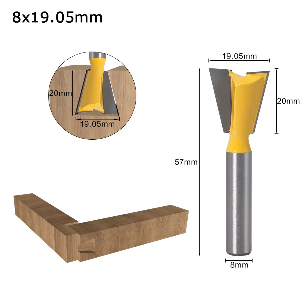 Набор фрез для деревообработки комплект из 1 8 мм хвостовик 14 градусов Ласточкин