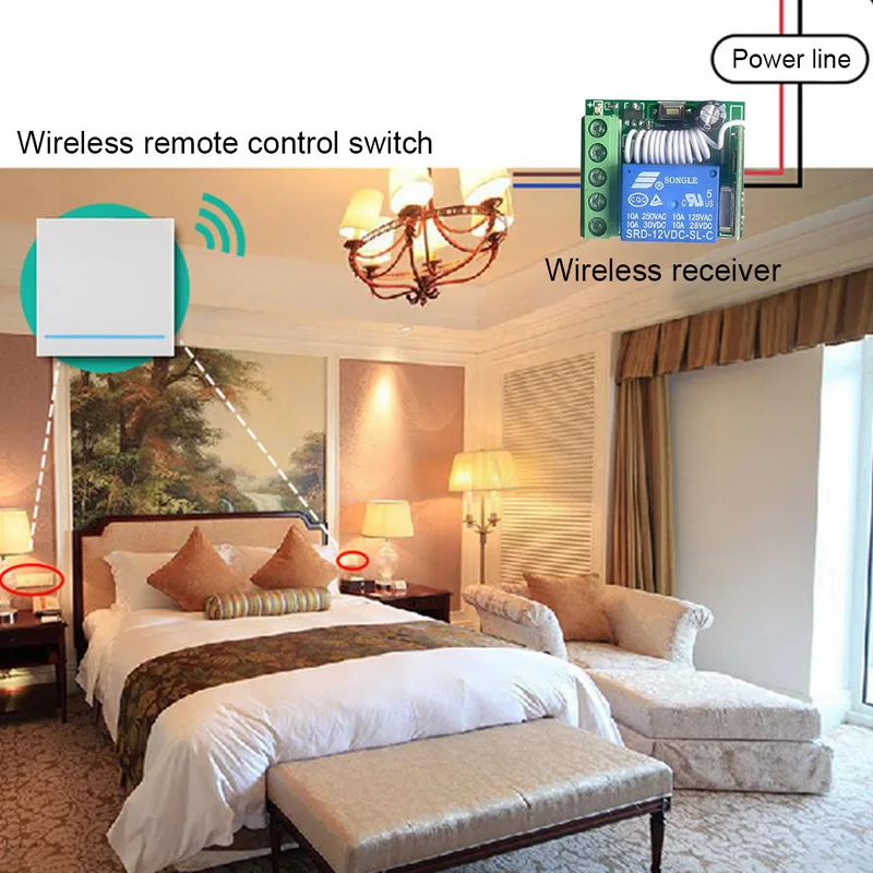 Светильник переключатель 86 Тип Беспроводной дистанционного Управление 1/2/3 433 МГц