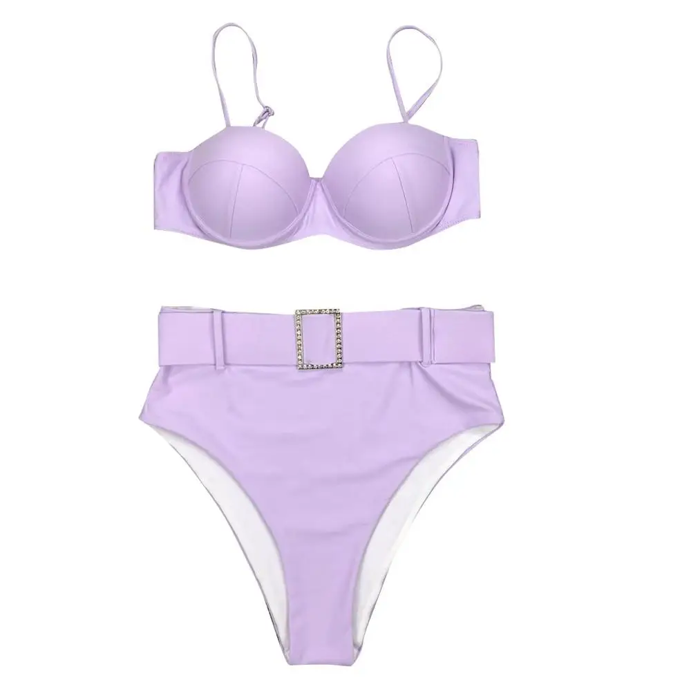 2020 bikini push up Solid Color women swimwear Summer Beach costume Strappy monokini sexy beachwear Matching Swimsuit* | Женская одежда