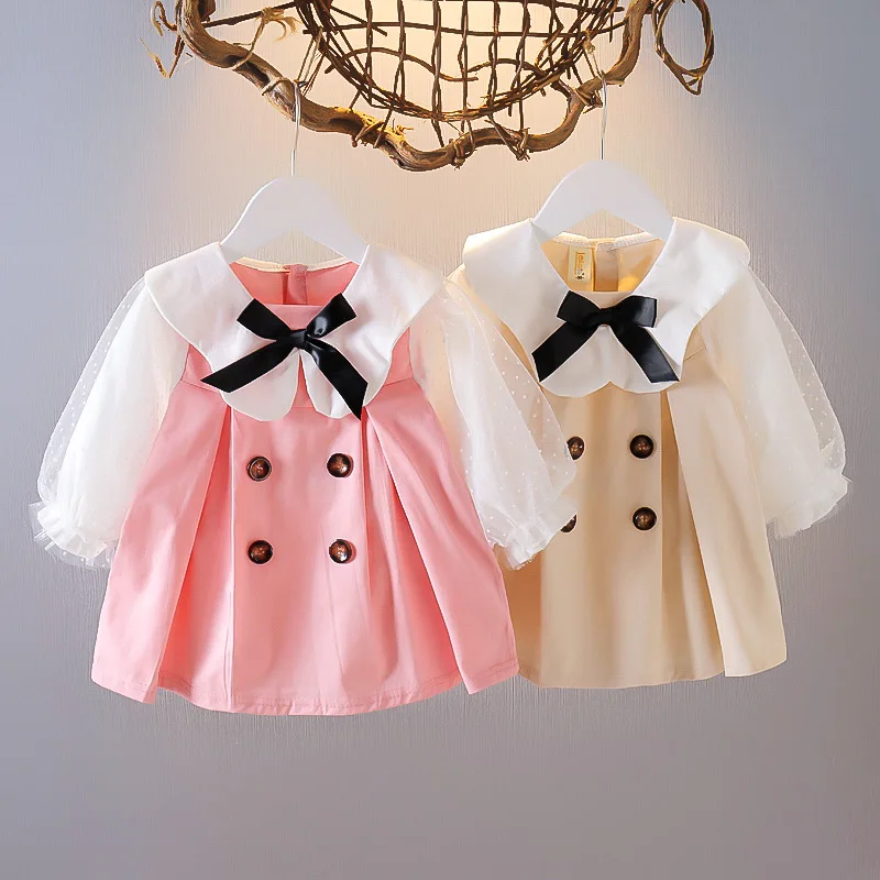 Autumn Girls Dress Spring Long Sleeve Baby Clothes Cute Crown Newborn Baptism Dress Birthday Princess Dress