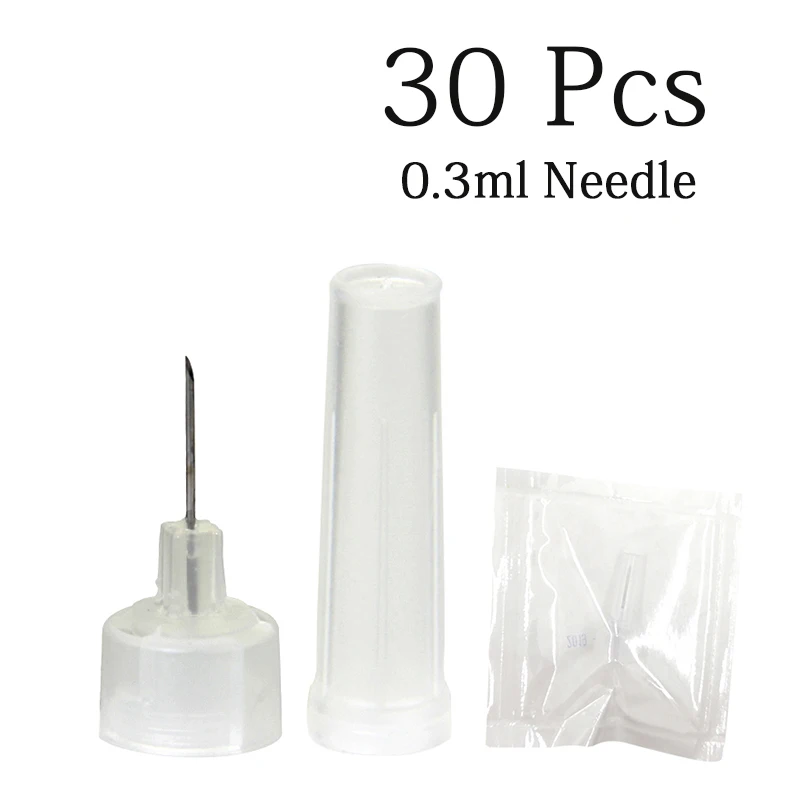 30pc 0.3 Needle 50 шт., 0,3 мл, гиалуроническая ручка, шприц для инъекций губ, ампула для гиалуроновой ручки, наполнитель для губ, удаление морщин, шприц для инъекций воды - Цвет: 30pc 0.3 Needle