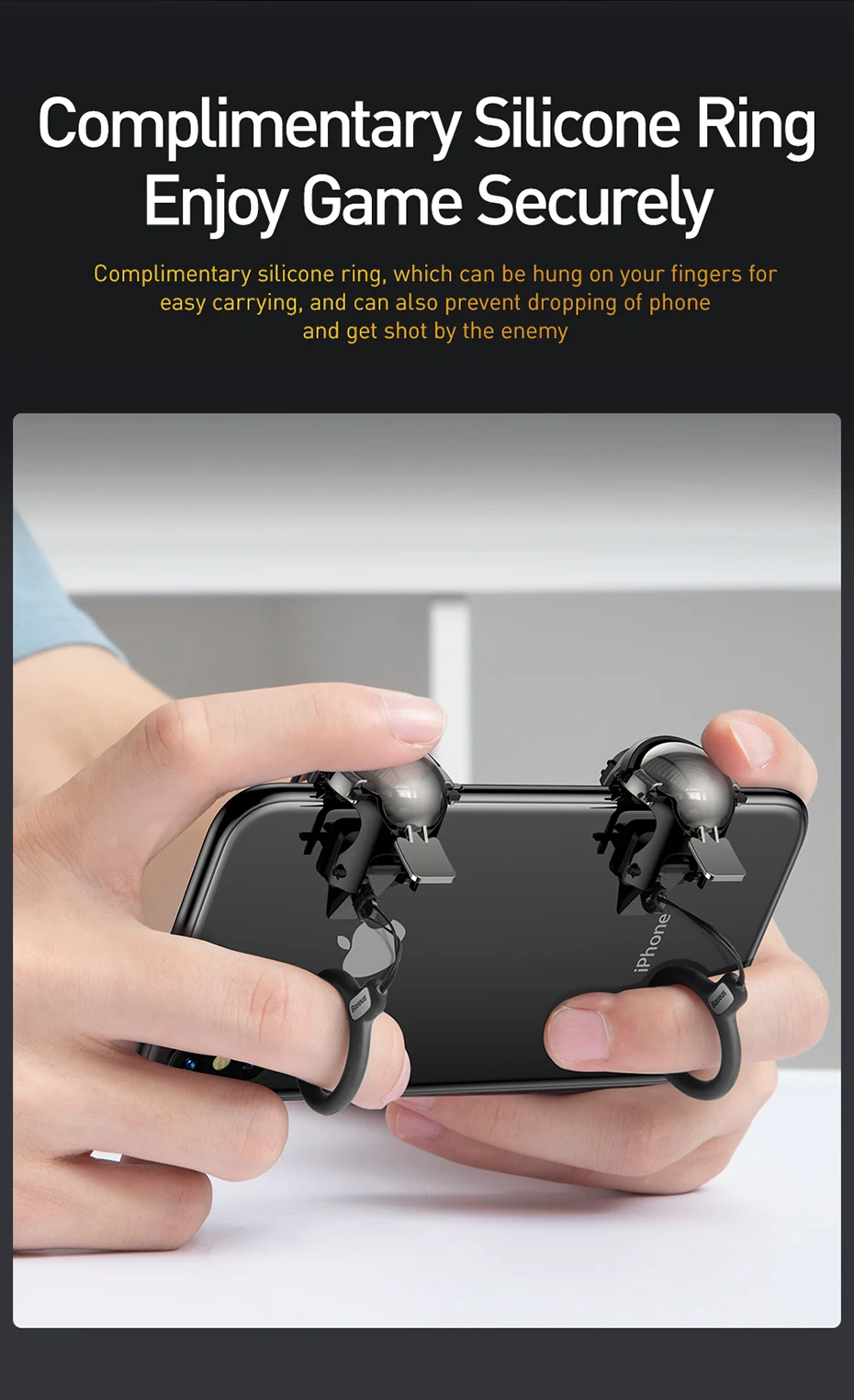 Baseus Pubg Controller for iPhone XR L1 R1 Gaming Trigger Pubg Mobile Gamepads Fire Button Smart Phone Mobile Shooter Controller