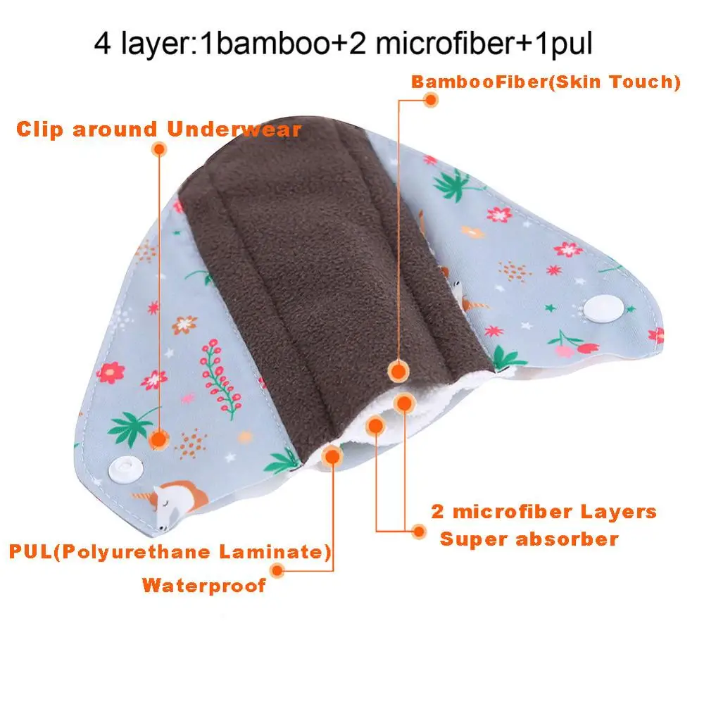 Бамбуковая менструальная подкладка для женщин гигиенические прокладки моющаяся