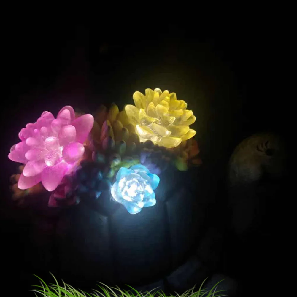 

Succulent Tortoise Sculpture Solar Light Statue Figurine Miniatures Garden Decor Resin Solar Led Light Garden Animal Decoration