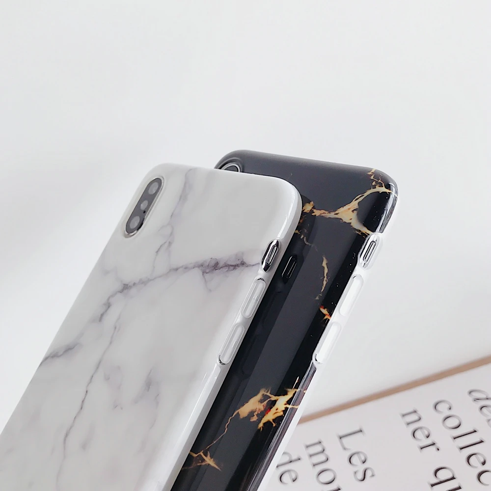 Роскошный черный и белый мраморный чехол для телефона IPhone 11 7 8 Plus 6 6s XR XS Pro Max X