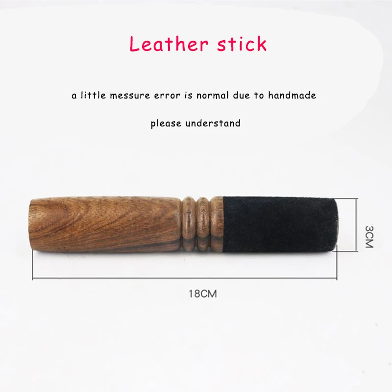 about 18cm long Поющая чаша молоток Непальский ручной работы Будда металлическая чаша палка с войлоком Будда звук чаша ремень кожаный шлифовальный стержень молоток стук - Цвет: about 18cm long