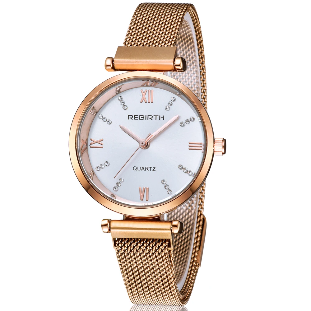 Роскошные женские часы браслет Творческий Магнитного Кварцевые из розового