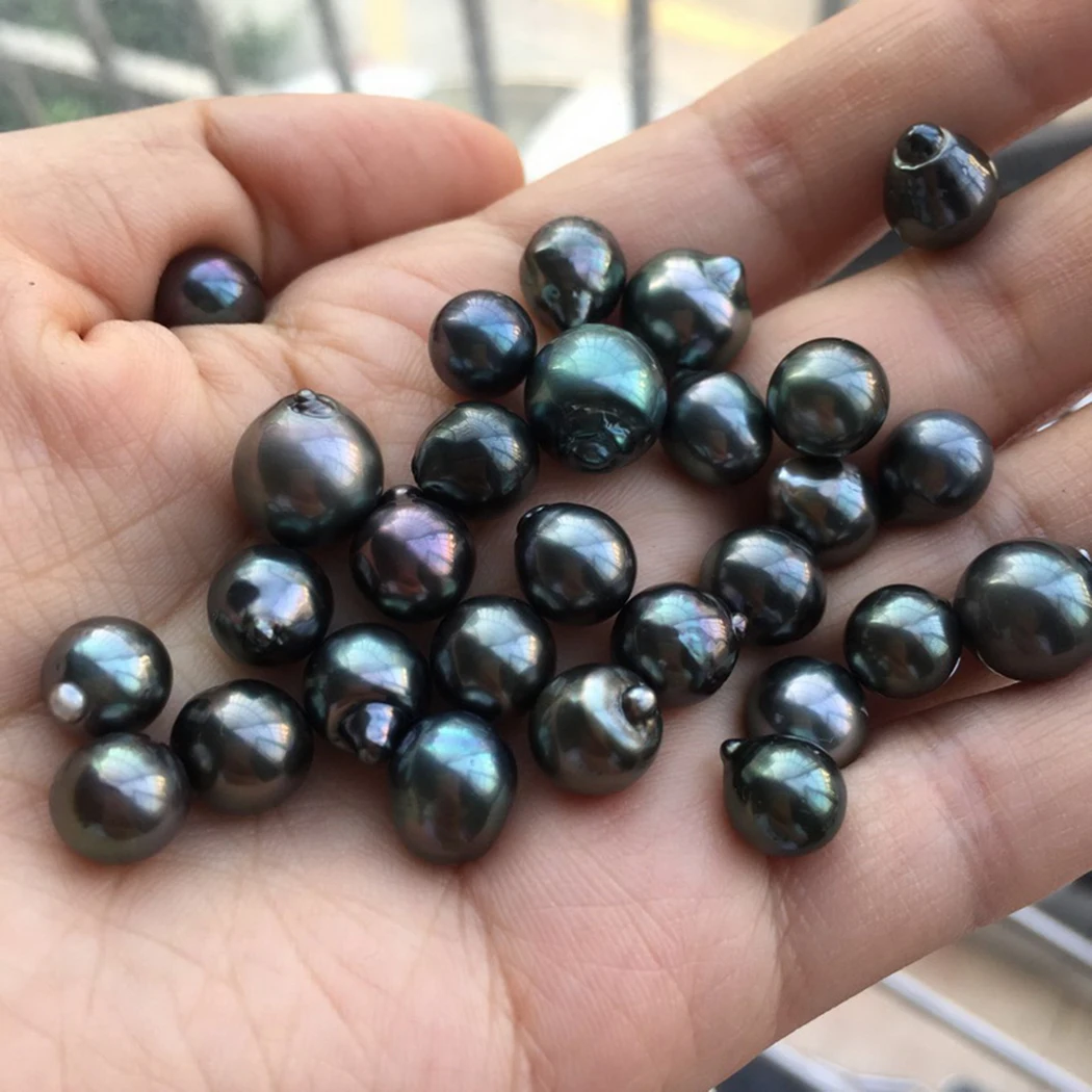 

Natural Tahitian pearl 8-11mm Irregular gemstone beads for 925 sterling silver Jewelry Making Necklace Bracelet 15inch ICNWAY
