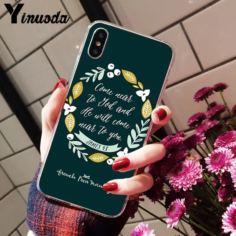 Yinuoda Bible verse Philippians Jesus Luxury Phone Cover for iPhone X XS MAX 6 6S 7 7plus 8 8Plus 5 5S XR 11 pro max | Мобильные