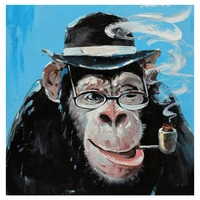 fsbcgt monkey gorilla smoking oil painting by numbers kits acrylic paint drawing on canvas wall art handpainted home decor