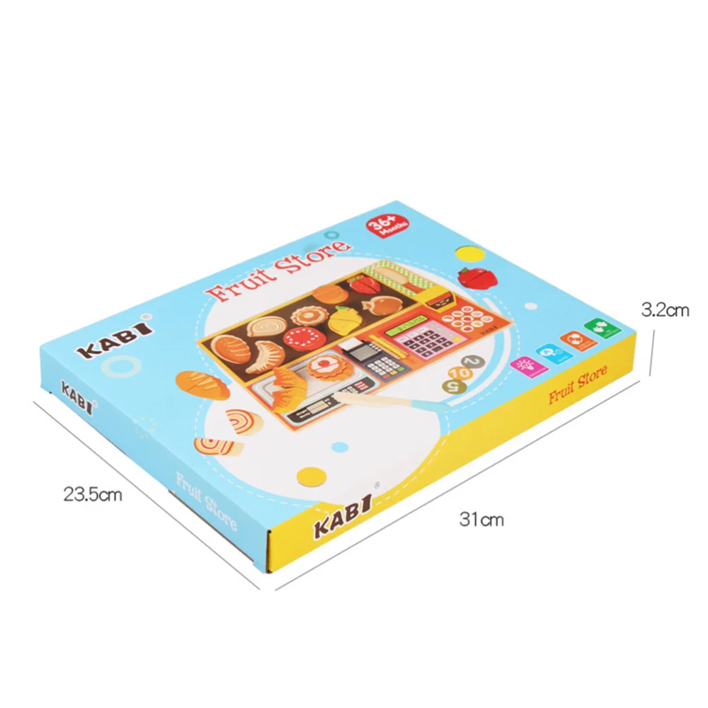 

Educational Playthings Toys Learning Wooden Emulational Casher Fruit Store Kids