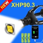Налобный фонарь XHP90.3 светодиодный, аккумуляторный, 60 Вт, водонепроницаемый