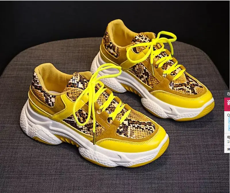 New fashion brand sneakers Woman Shoes Pu leather Leopard Platform outdoor sneakers women sports shoes Ladies Plus size 36-42
