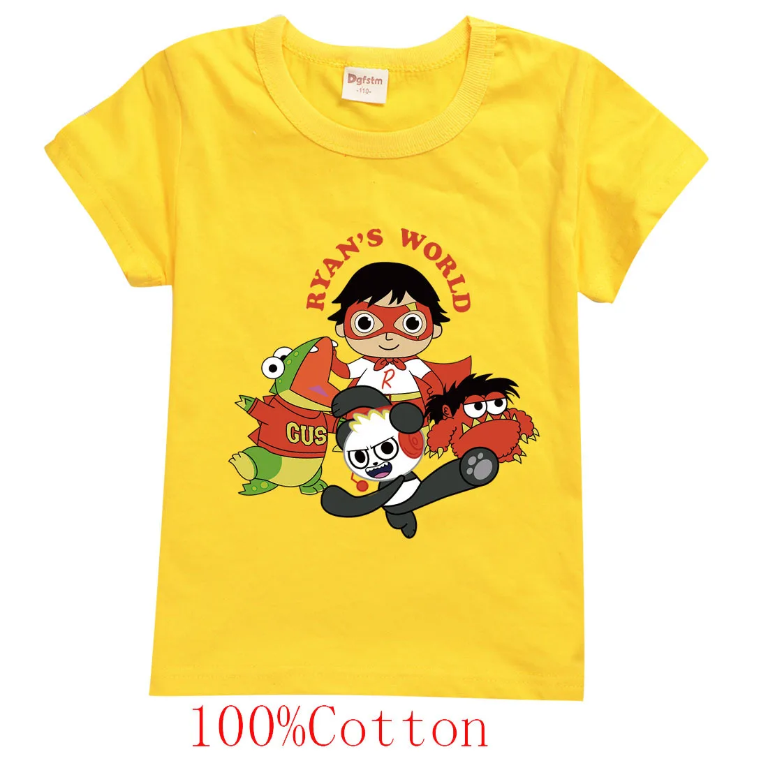 

Children's sports cartoon short-sleeved T-shirt Ryan Toys cute T-shirt summer fashion boy and girl clothes review words