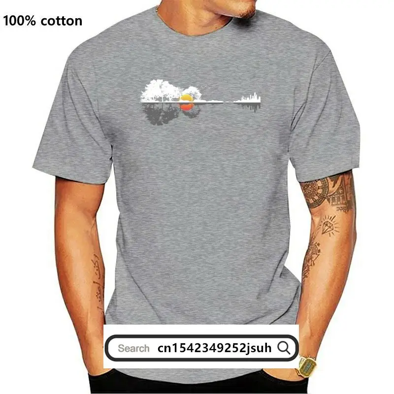 

New Vintage Nature Guitar T-ShirtmenS 2021 Arrival Summer Style T Shirts Short Sleeve Leisure Fashion Funny T Shirts for Men