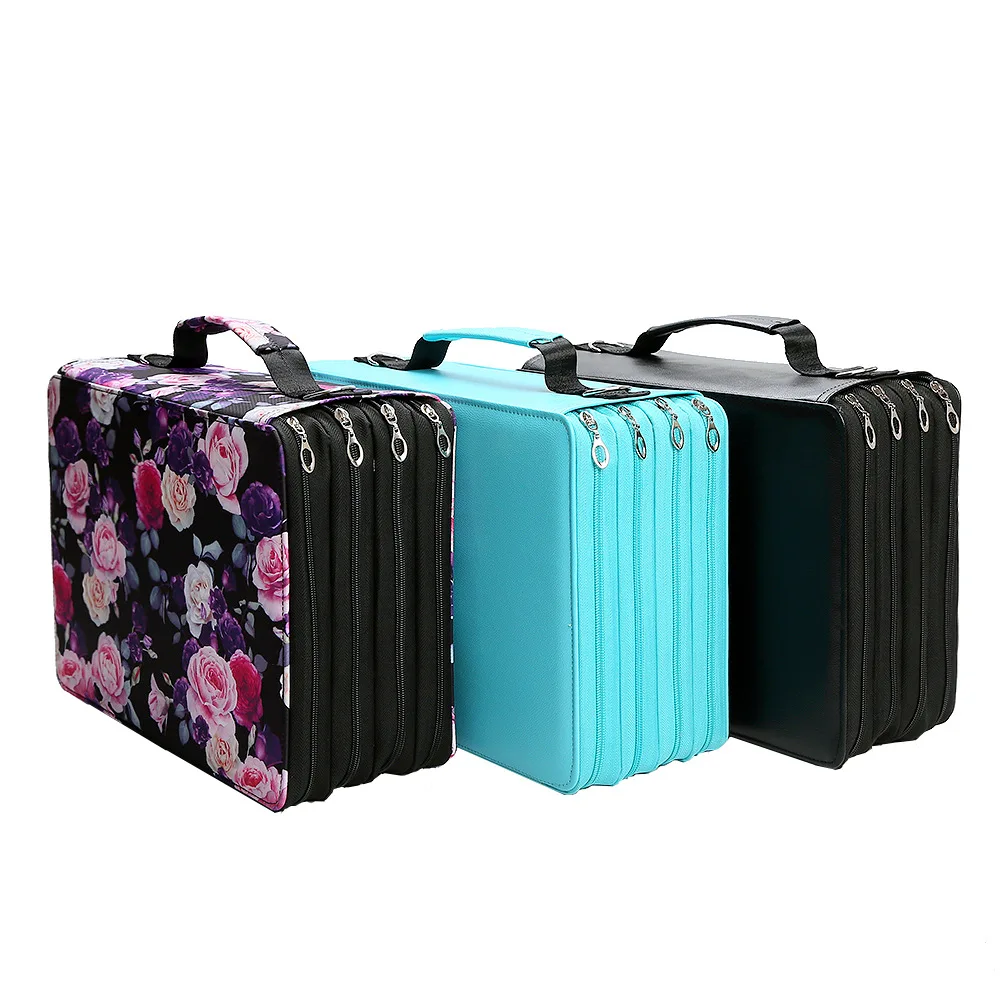 

168/224 hole super large capacity marker pen bag creative multi-layer zipper strap detachable marker pen special storage bag