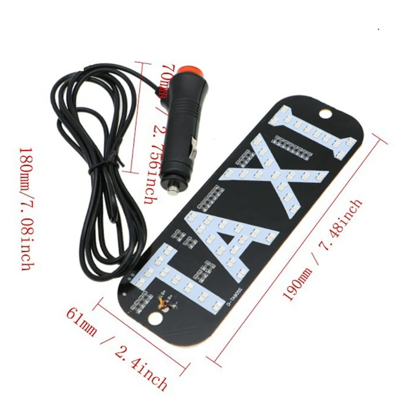 

1 Piece Taxi Sign LED Light 12V Windshield Taxi Light LED Cab Indicator Lamp with Car Charger Inverter