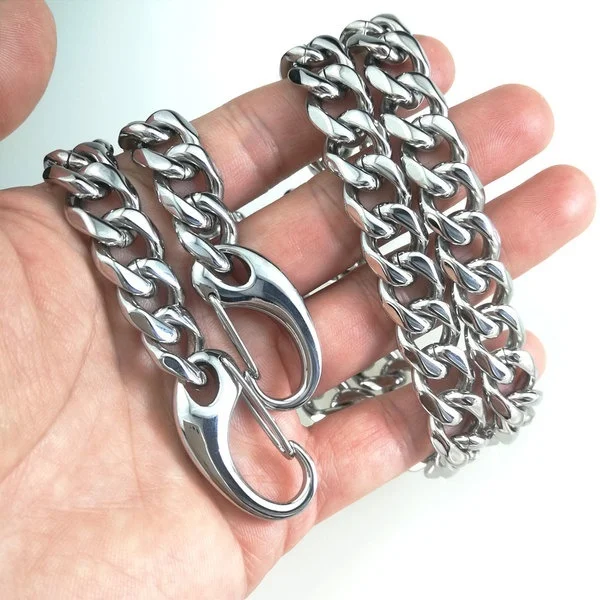 

316L Stainless steel Cuban Curb Bag chains or Pants chain 13mm N437 30cm-150cm Length