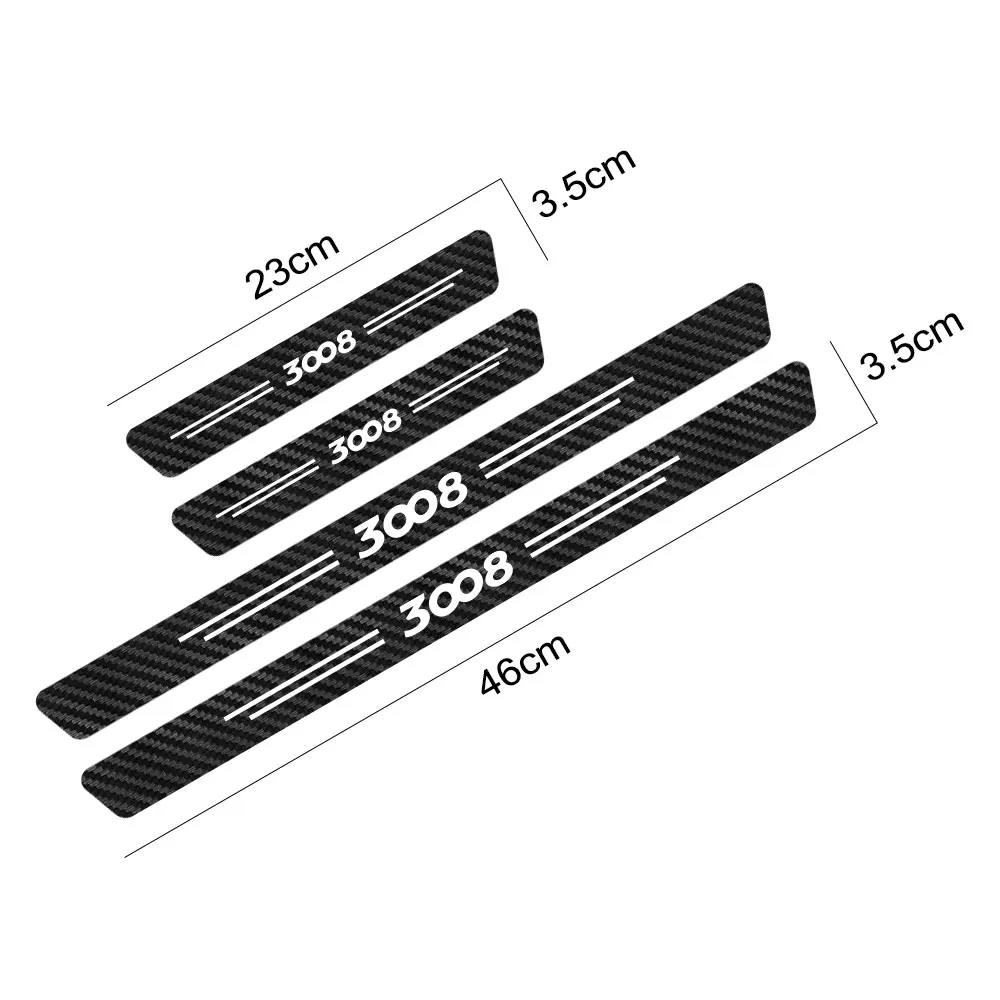 

For Peugeot 107 108 206 207 208 301 306 307 308 407 408 508 2008 3008 5008 Auto Accessories Car Door Sill Threshold Stickers