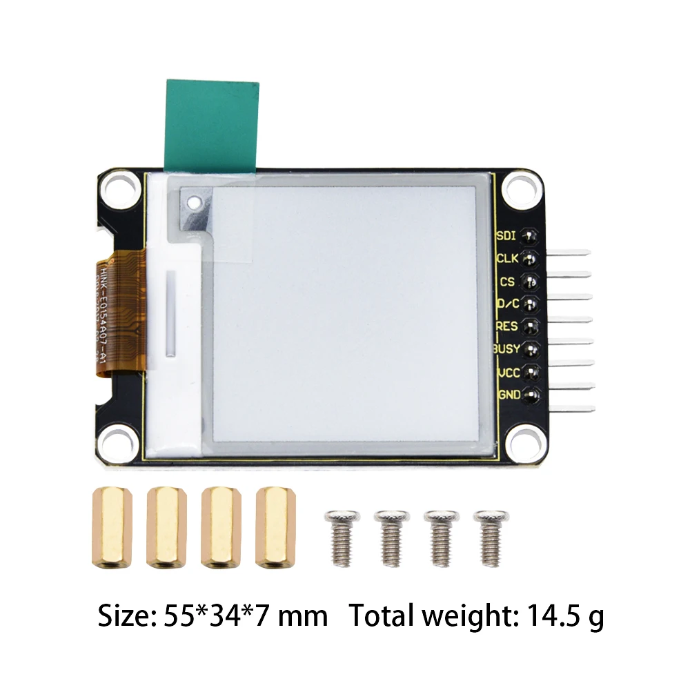 Электронный чернильный экран Keyestudio ЖК-модуль 1 54 дюйма 200*200 для Arduino (черно-белый) |