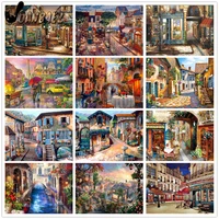 vintage diamond painting urban architecture 5d diy abstract street wall art diamond embroidered room room decoration gift