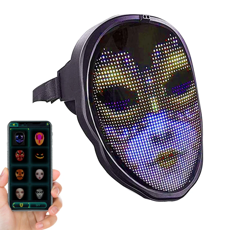

Светодиодная Rgb-маска для вечерние с подсветкой, с поддержкой Bluetooth