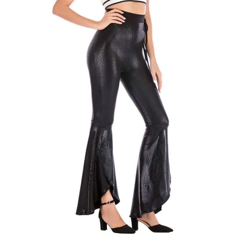 Женские брюки с расклешенной оборкой модные сексуальные длинные для похудения