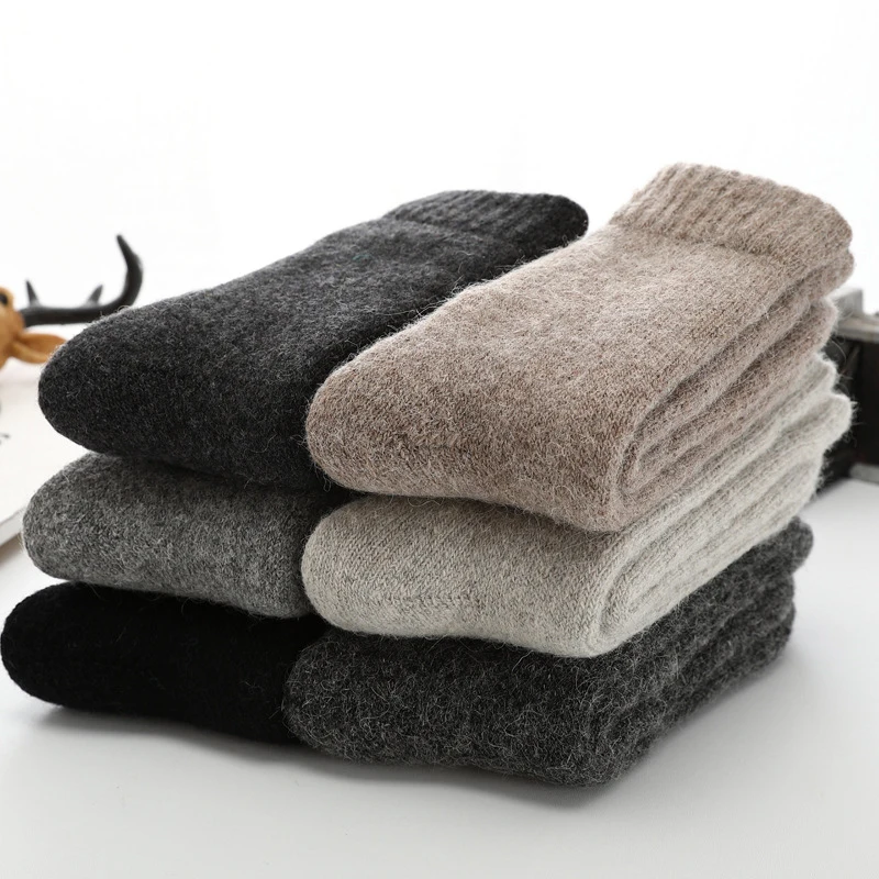 Russia Super Thicker Solid Socks Merino Wool Rabbit Socks Against Cold Snow Socks Winter Socks elderly Old Female Women Socks