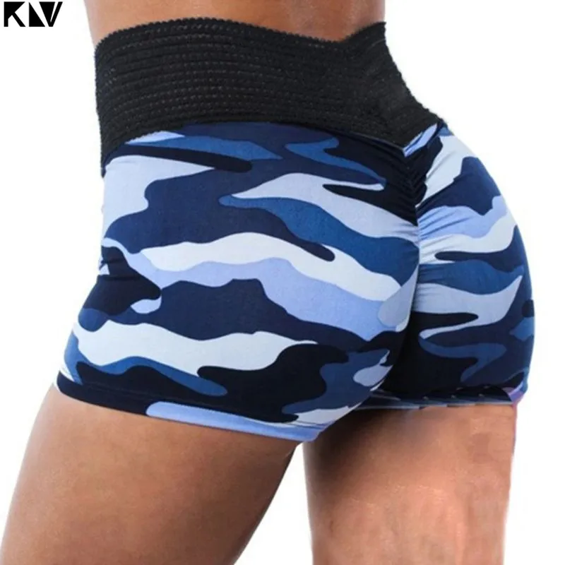 Женские спортивные шорты с камуфляжным принтом трикотажные полосатые Широкие