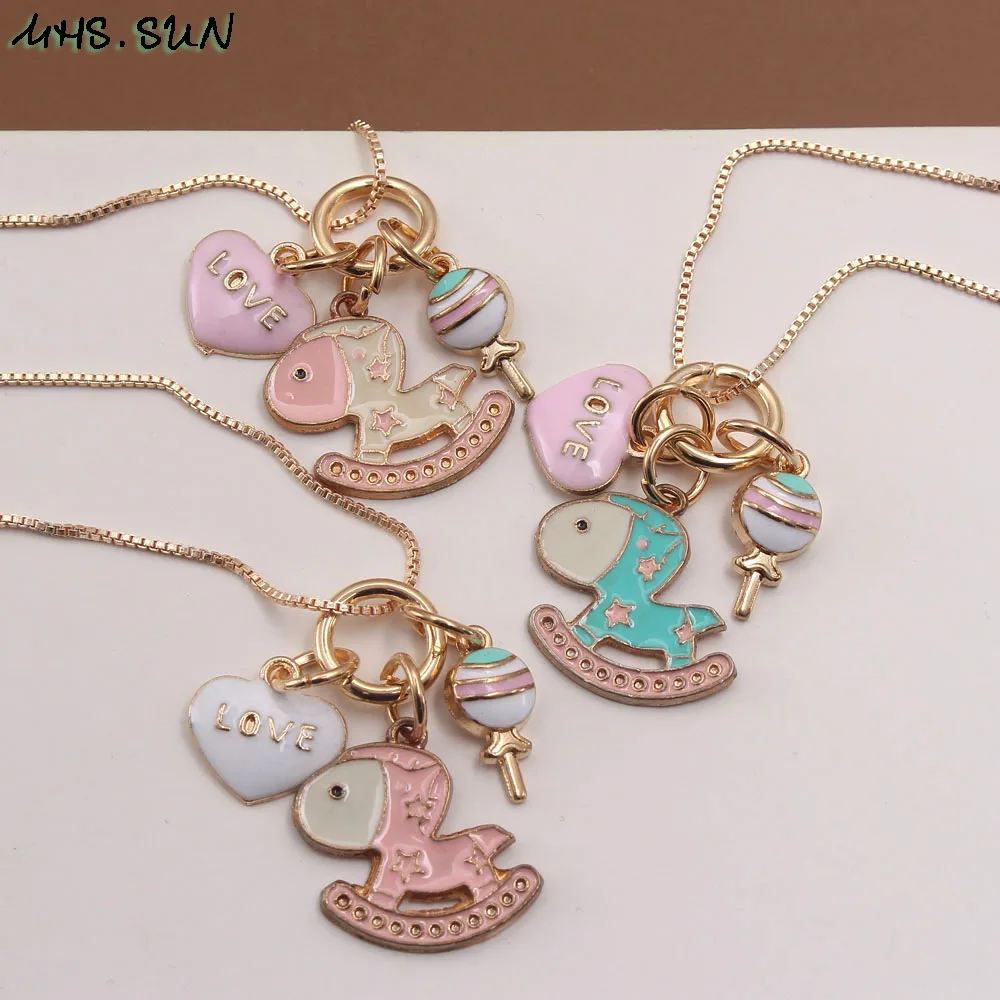 1 шт. модное мультяшное ожерелье MHS.SUN с кулоном Троян сделай сам ювелирные изделия