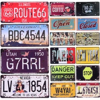 vintage metal poster coffee movie route 66 metal tin sign plaques car license plate bar pub garage home wall decoration