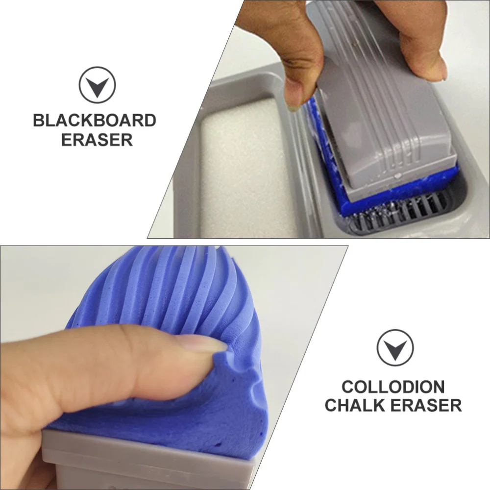 

2Pcs Blackboard Eraser Collodion Chalk Eraser Versatile Chalk Cleaner Tool