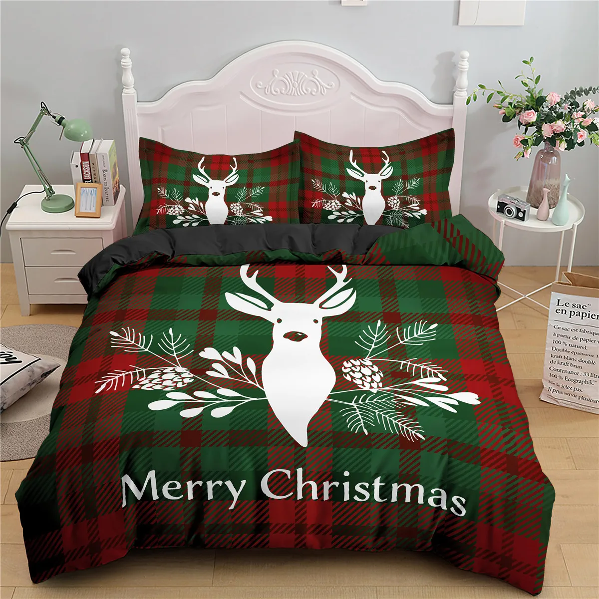 

Santa Snowman 3d Duvet Cover With Pillowcases Merry Christmas Quilt Covers 2/3pc Queen King Gift Comforter Bedding Set