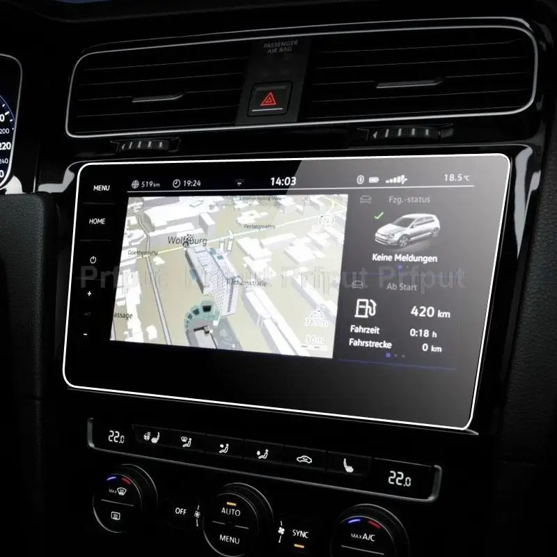 Protector de pantalla de vidrio templado para coche, película de navegación GPS, para Volkswagen golf 7 7,5/facelift 2020, entretenimiento