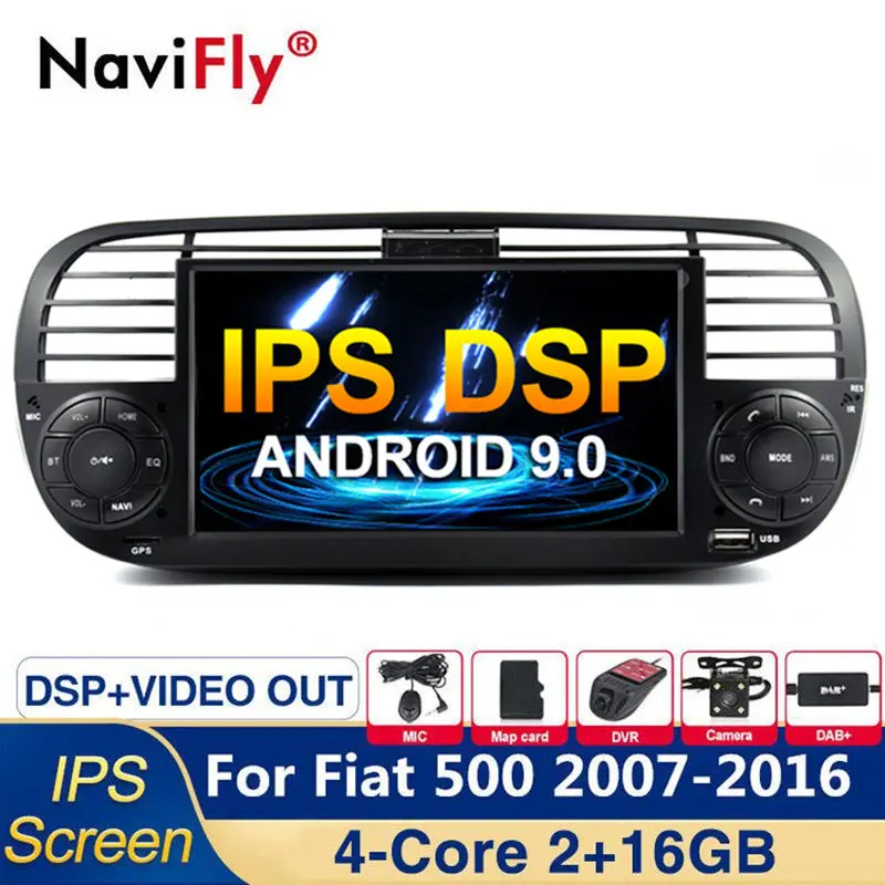 Новинка! Ips DSP Android 9,0 автомобильный dvd-плеер gps для FIAT 500 аудиосистема Автомобильный gps навигация для FIAT 500 ноутбук OBD