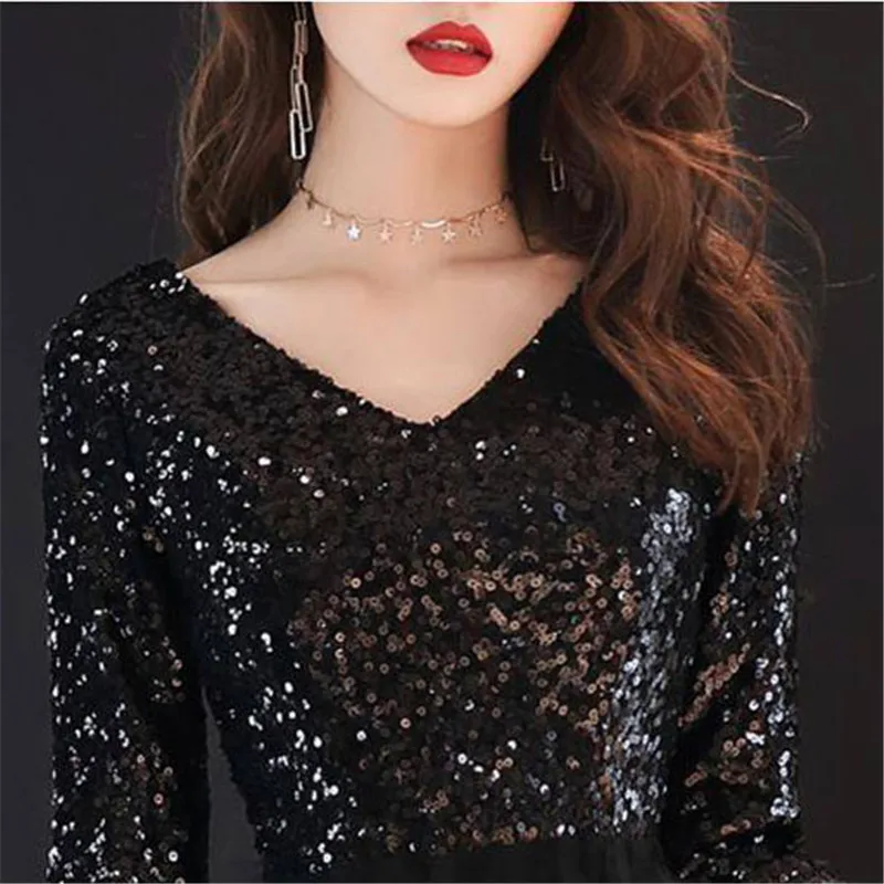 Женское длинное платье с v-образным вырезом черное кружевное вечернее