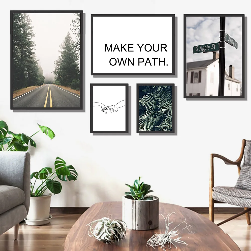 Abstract Painting Poster Quotes Posters And Prints Landscape Print Canvas Pictures Wall For Living Room | Дом и сад