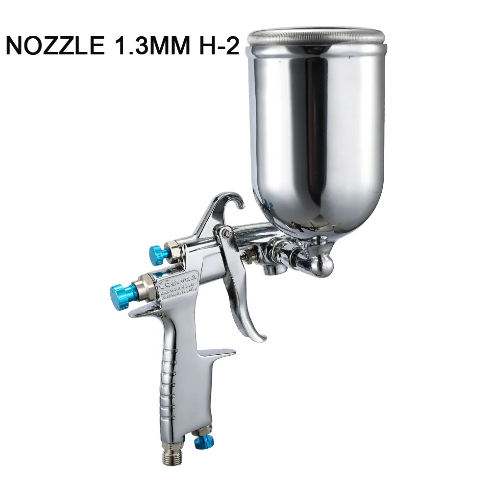 Nozzle 1.3mm H-2 Профессиональный 1,0/1,3/1,5/1,8 мм Пластик 400cc чашка пистолет-распылитель W-101 воздуха распылительный пистолет ручной пистолет распылитель W101 распылительный Воздушный пистолет-распылитель - Цвет: Nozzle 1.3mm H-2