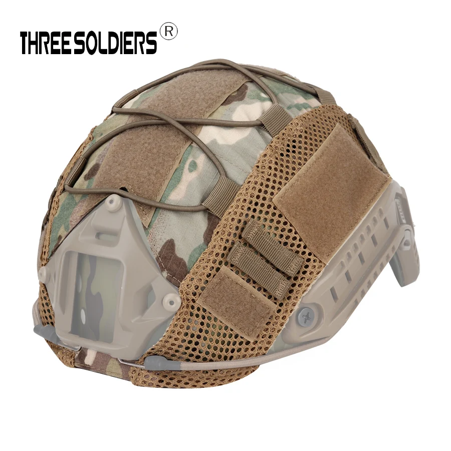 Три солдата Тактический Мультикам шлем Крышка для Ops Core FAST PJ пейнтбола Wargame Gear