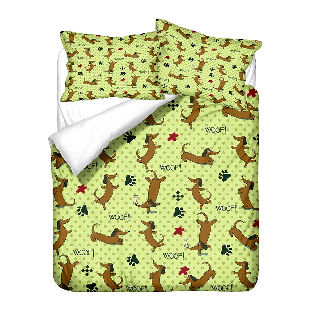 3D Cute Dog Bedding Set Dog Who Loves Bones Bed Linen Duvet Cover Pillowcases Comforter Bedding Sets King Bedding Sets images - 6