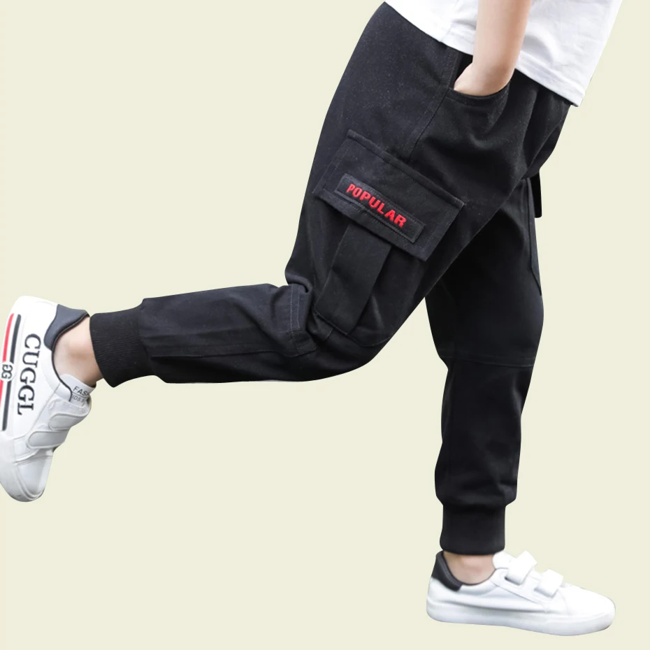 Штаны для мальчиков штаны карго с буквенным принтом детские брюки накладными