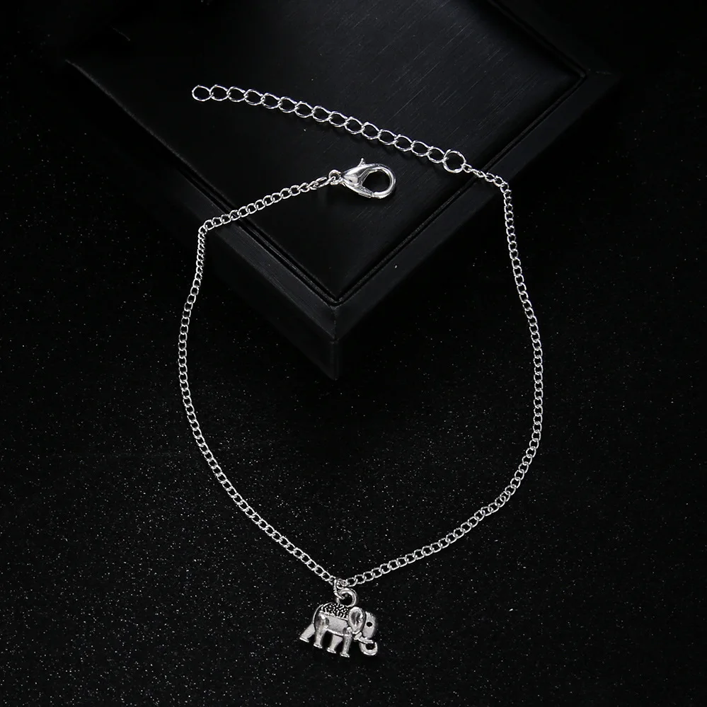 Винтажные браслеты на ногу в виде слона браслет для женщин стиле бохо Подвесные