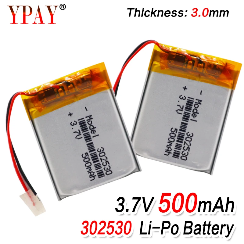 1/2/4 шт размер батареи 302530 3 7 V 500mah литий полимерный аккумулятор с защитной доской