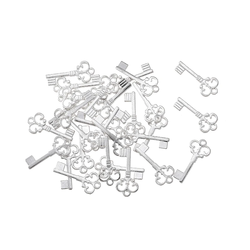 Новое поступление подвеска из сплава 75 шт./лот посеребренный ключ 21*10 мм