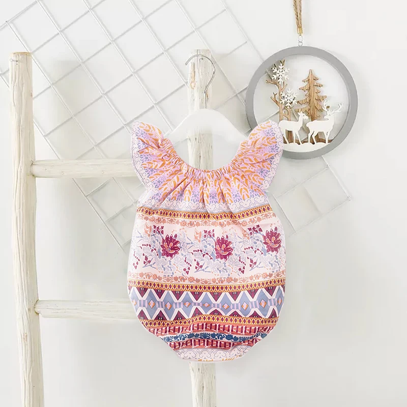 PatPat/Новинка 2020 года Стильное летнее боди в стиле бохо с короткими рукавами для