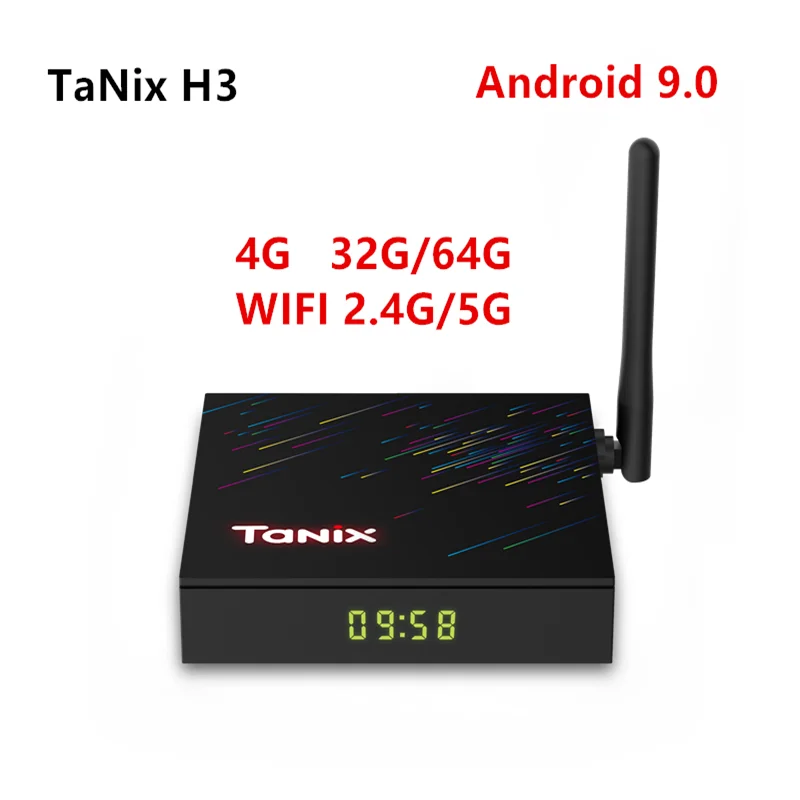 ТВ приставка Tanix H3 для Smart TV Android 9 0 LPDDR4 4 Гб 32 ГБ/64 ПЗУ четырехъядерный 64 бит ARM corteca53