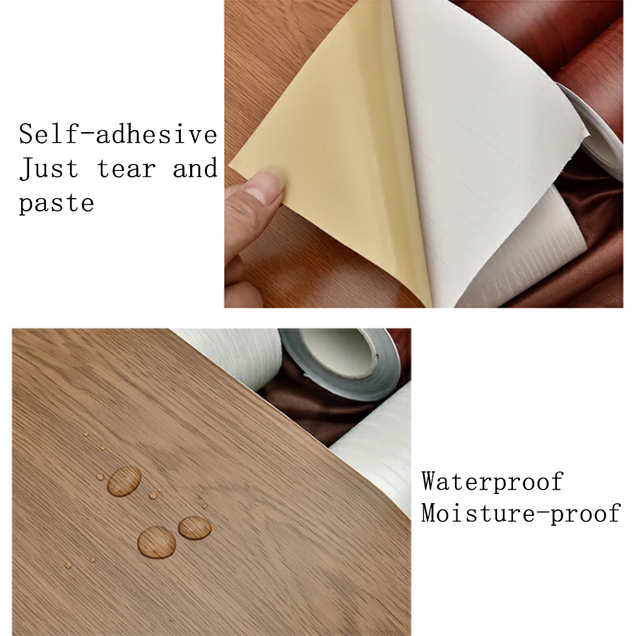 

Removable Damp-proof Waterproof Wall Cover Home Decor Peel and Stick Wallpaper for Bedroom Walls PVC Self-adhesive Contact Paper