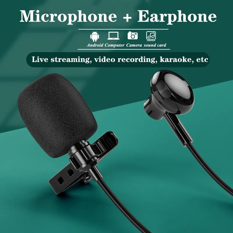 

Clip-on With Headset Tablet Camera Live Broadcast For Phone Omnidirectional Noise Reduction Intelligent Microphone